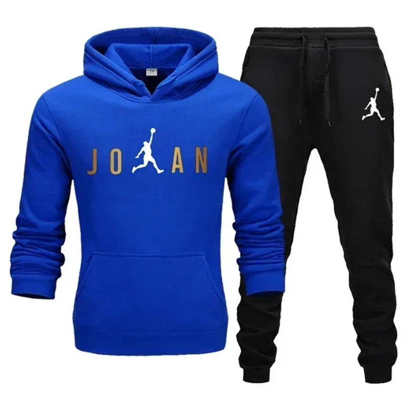 2024 New Men's Fashion Casual Zipper Tracksuits Outdoor Fitness Jogging Hooded Sets Sports Luxury Hoodie + Pants Suit Clothing