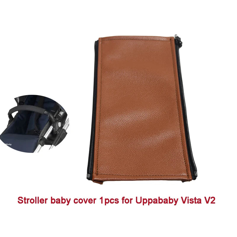 Baby Stroller Leather Armrest Cover For Uppababy Vista V1 & V2 Handle Bumper Sleeve Case Bar Protective Covers Pram Accessories