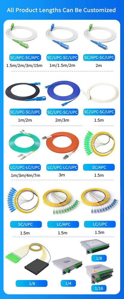 SC/APC-SC/APC Outdoor Drop Fiber Optic Cable 20M/30M/40M FTTH Single Mode Single Optical Fiber Connectors