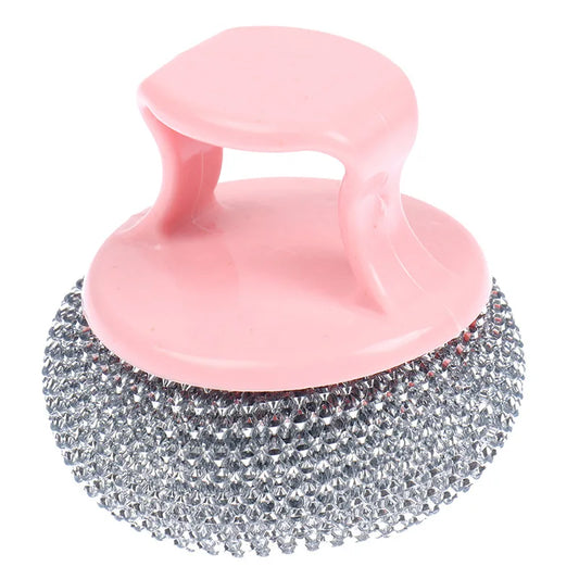 1PC Pink Strong stainless steel Cleaning Brush Dish Bowl Washing Sponge Kitchen Pot Pan Window cleaner tools Kitchen Clean Brush