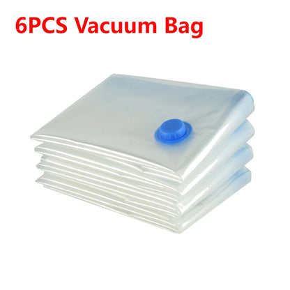 6Pcs Vacuum Storage Bags With Valve Vacuum Seal Bag Space Saving Bags for Comforters Clothes Pillow Bedding Blanket Storage