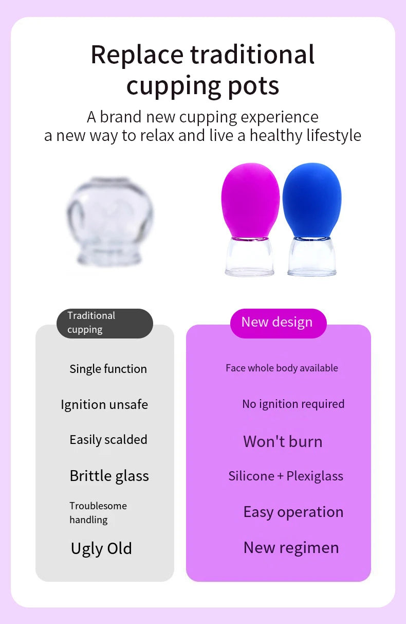 Vacuum Cupping Glass Jar Cellulite Massager For Face Acupuncture Hijama Suction Cup Slimming Fat Burning Health Care Face Sucker