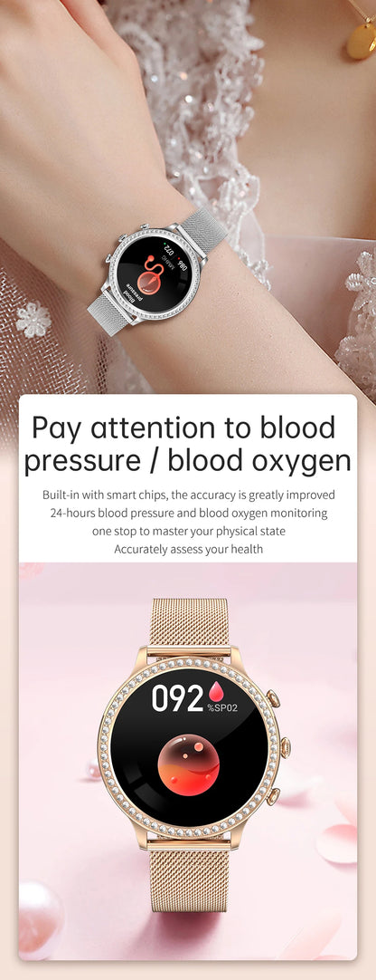 LIGE Fashion Smart Watch For Lady Bluetooth Call Blood Pressure DIY Custom Dial Sport Bracelet Waterproof Men Smartwatch Women