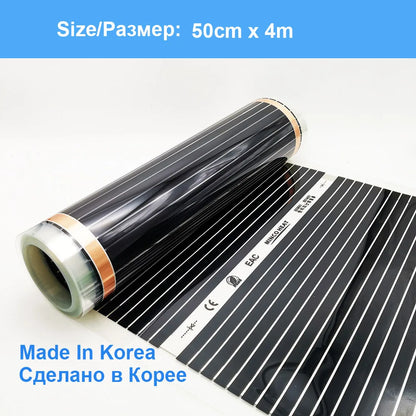 MINCO HEAT Infrared Heating Film 220V Electric Warm Floor System 50CM Width 220W/m2 Heating Foil Mat