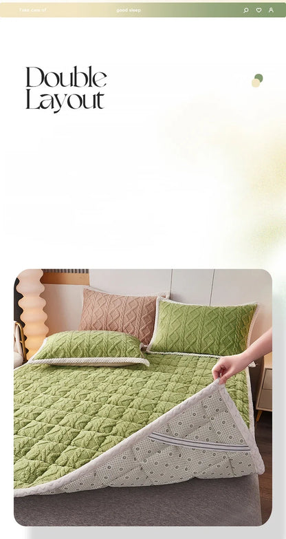 Winter soft mattress toppers student dormitory lamb velvet bed sheet single double bedspread thin tatami mat pad bed linens