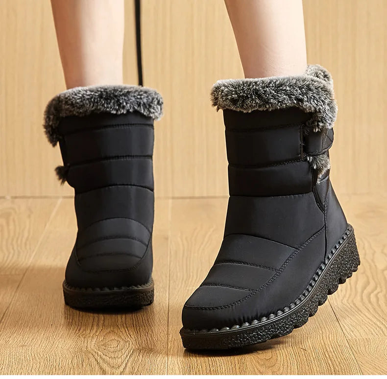 Women's Boots 2024 Trend Winter Shoes For Woman Winter Boots Ankle Low Heels Botas Mujer Waterproof Snow Boots With Fur Shoes