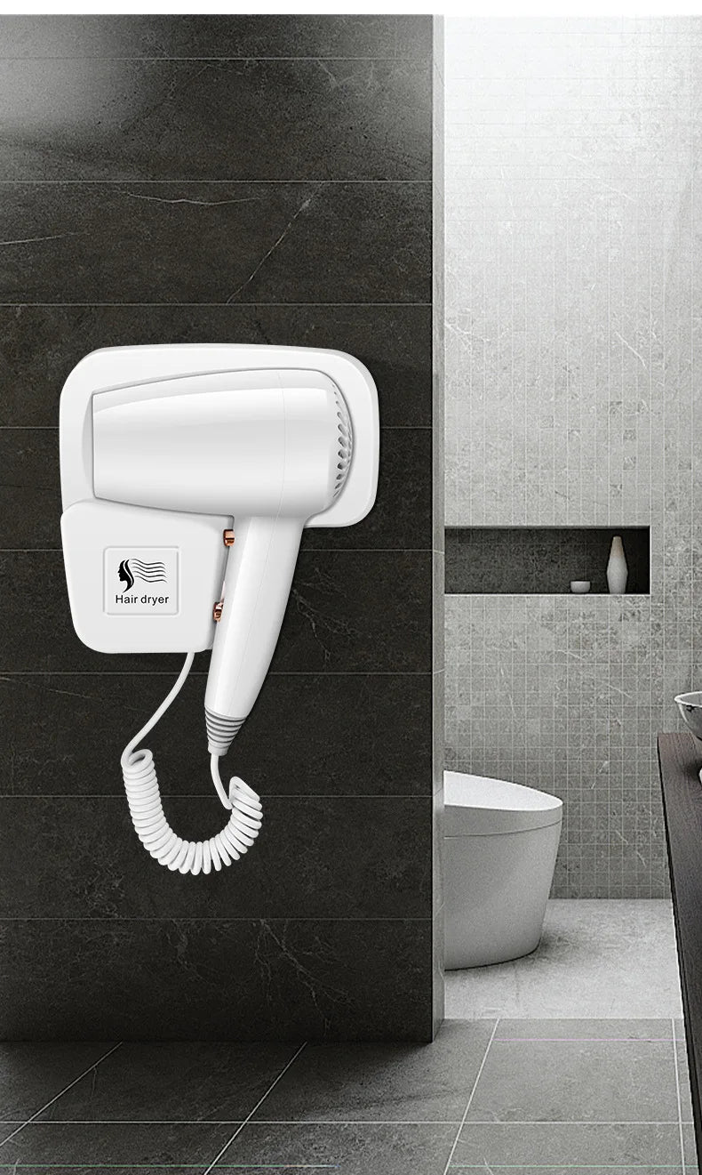 Hotel, Hotel, Non Perforated Wall Mounted Hair Dryer, Home Bathroom, High Wind Blue Light Hair Care Hair Dryer