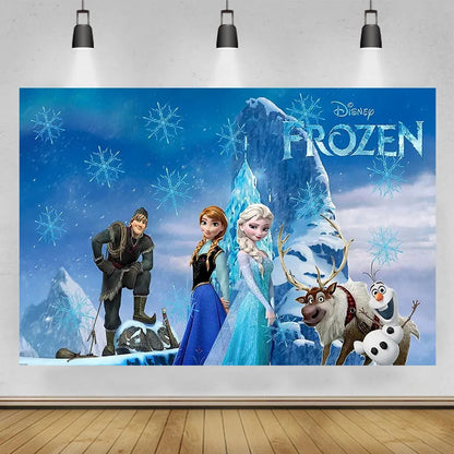 Disney "Frozen" Background Anna Elsa Princess Theme Backdrop Children's Birthday Party Decoration Baby Shower Party Props Banner