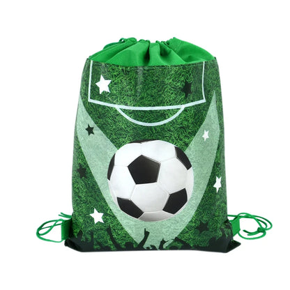 3/10pcs Football Non-woven Gifts Bag Soccer Birthday Candy Packing Snacks Storage Bags Drawstring Backpack For Kids Sports Party