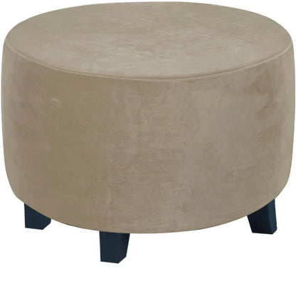 Real Velvet Plush Fabric Round Ottoman Slipcover Footstool Protector Covers Storage Stool Ottoman Covers