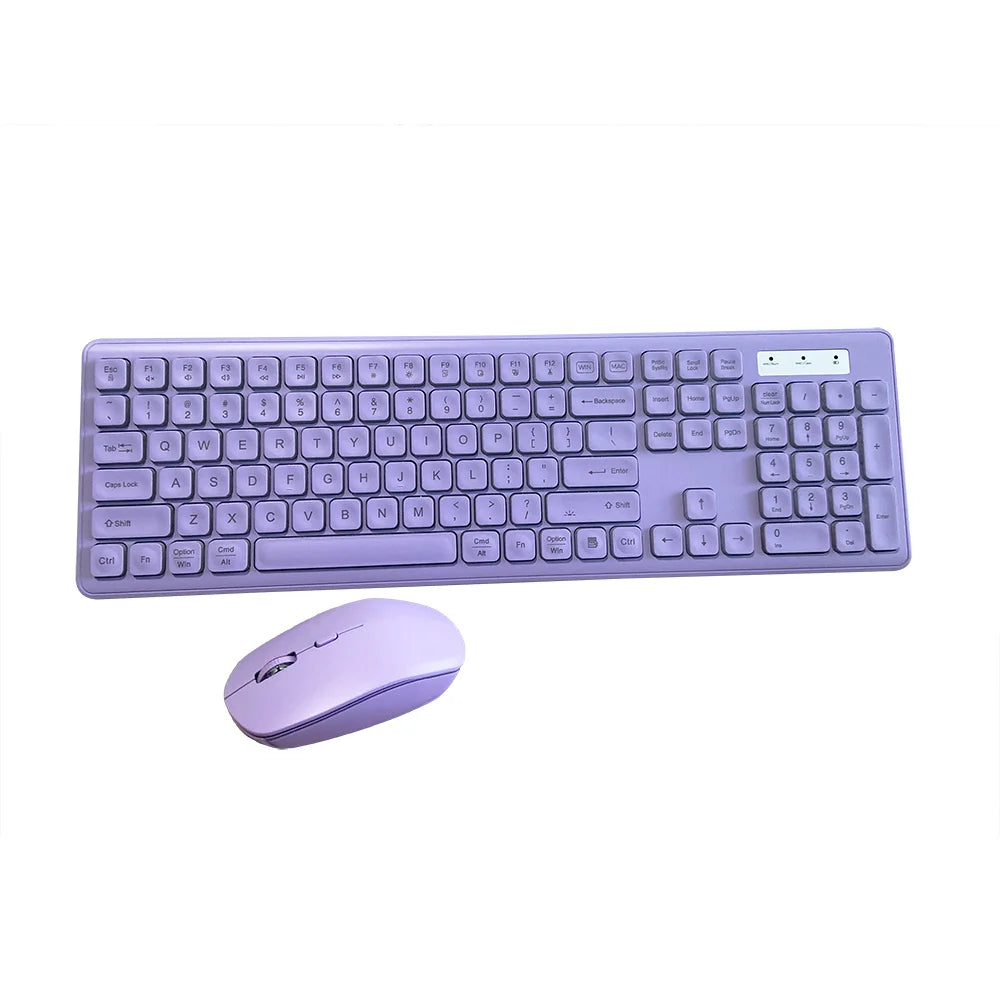 Wireless Keyboard and Mouse Combo RGB Backlit, Rechargeable Light Up Letters, Full-Size, Ergonomic, Sleep Mode, 2.4GHz