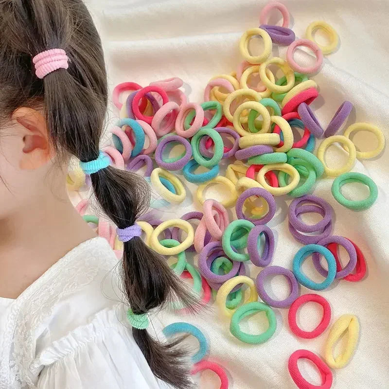 Women Girls Colorful Nylon Elastic Hair Bands Ponytail Hold Small Hair Tie Rubber Bands Scrunchie Fashion Kids Hair Accessories