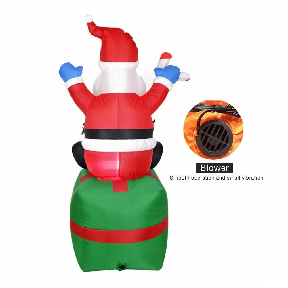 Santa Claus Inflatable Decoration Suitable for Home Outdoor Christmas Elk Pulling SleighSnowman Decoration Courtyard Garden Arch