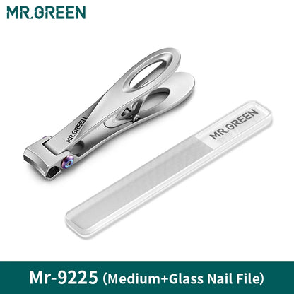 MR.GREEN Nail Clippers Wide Jaw Opening Stainless Steel Fingernail Clipper Thick Hard Toenail Cutter Manicure Scissors tools