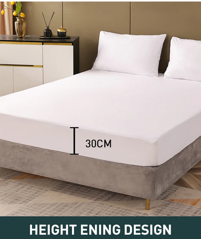 Waterproof Mattress Protector, Breathable Noiseless Mattress Topper, Bed Smooth Jersey Mattress Cover Fully Fitted Sheet