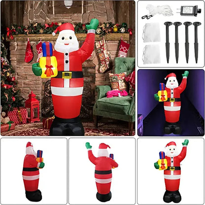 Santa Claus Inflatable Decoration Suitable for Home Outdoor Christmas Elk Pulling SleighSnowman Decoration Courtyard Garden Arch