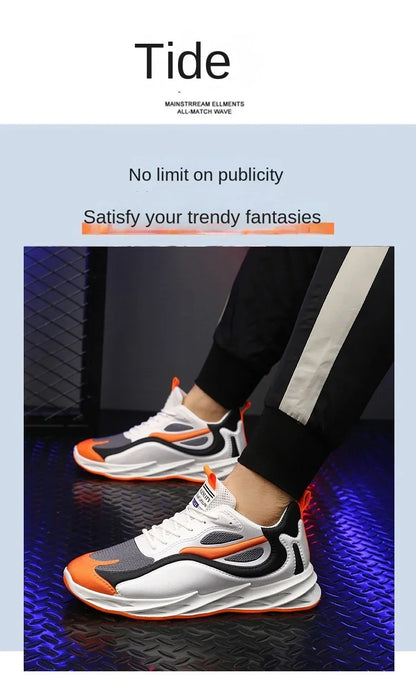 Men's shoes 2024 summer men's fabric single shoes breathable thick soled casual shoes men's Korean version trendy sports shoes