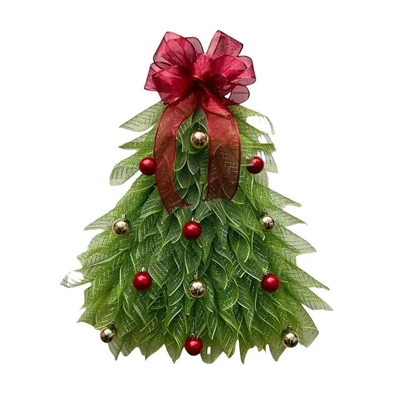 Christmas Simulation Christmas Tree Wreath Door Decoration Door Hanging Home Holiday Yard Decoration Props Outdoor Garden Gifts