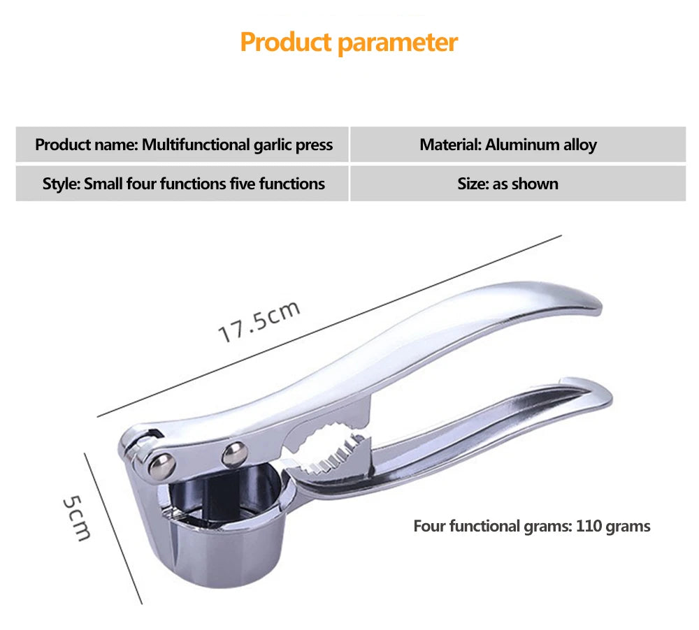 Garlic Press Crusher Mincer Kitchen Stainless Steel Garlic Smasher Squeezer Manual Press Grinding Tool Kitchen Accessories