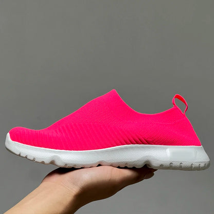 Women Shoes Knitting Sock Sneakers Women Spring Summer Slip On Flat Shoes Women Plus Size Loafers Flats Walking Shoes 2024