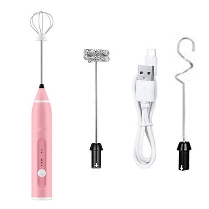 Handheld Electric Mixer with 3 Speed Setings Multipurpose USB Charging Whisk Electric Egg Mixer Coffee Mixing Tool Home Kitchen