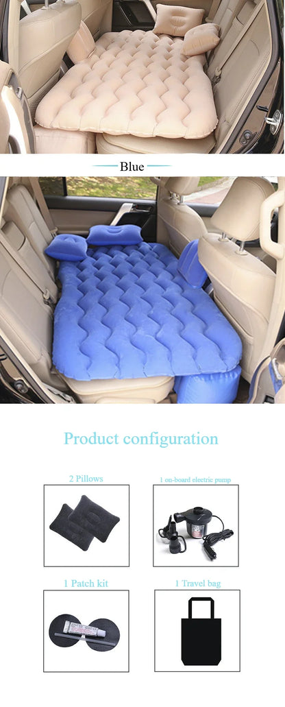 1 set car air inflatable travel mattress bed 135x70cm Auto back seat trunk mattress air bed camping mat car rollaway bed