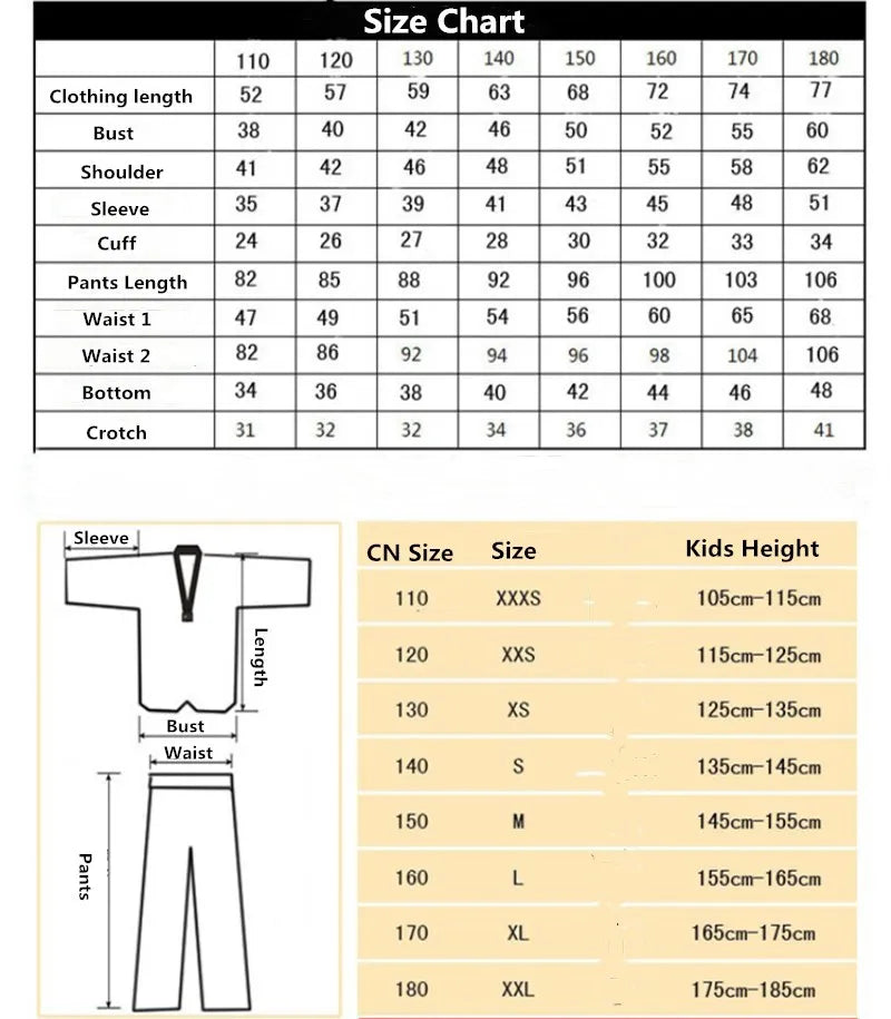 Breathable Karate Uniform Taekwondo Uniform With Belt Elastic Waistband For Kid Sport Training Fitness Gym Taekwondo Clothes