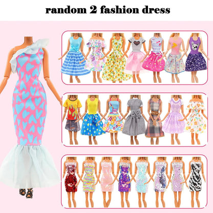 45PCS 11.5'' Doll Clothes =2 Wedding Gown 2 Tops 2 Pants 2 Dress 2 Swimsuit 5 Braces Skirt 10 shoes 22 Accessories for Barbie