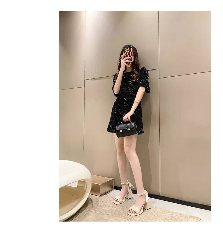 Shoes for Women Pearl Sandals Suit Female Beige Increasing Height Block Heels All-Match Black Bow 2024 Fashion Chunky Sandals