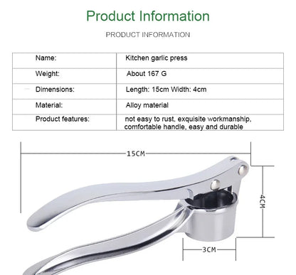 Stainless Steel Garlic Press Crusher Mincer Handheld Garlic Smasher Squeezer Manual Press Grinding Tool Kitchen Accessories