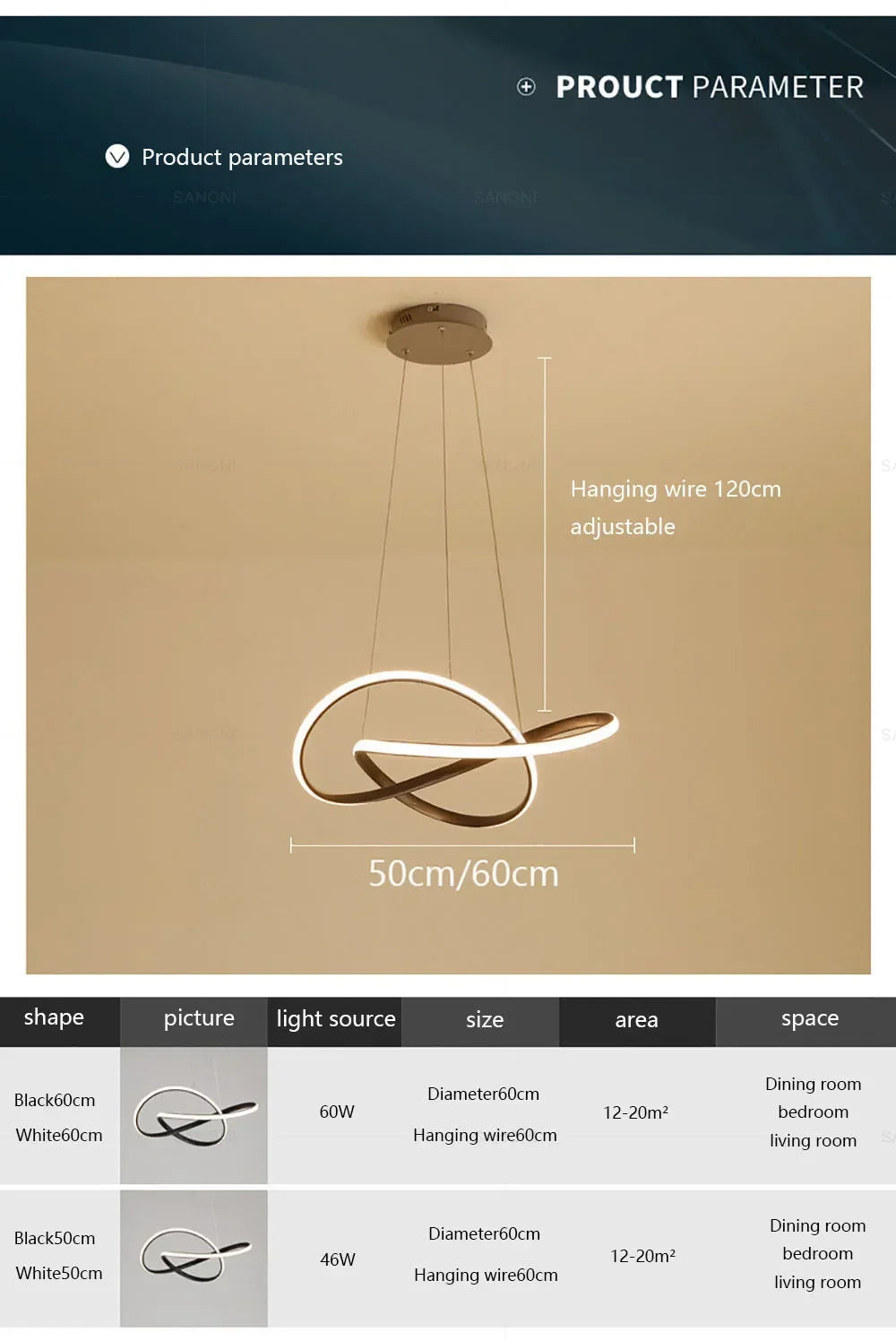 Modern LED Pendant Light Minimalist Chandelier for Dinning Room Kitchen Bar Restaurant Home Decor Led Lighting Remote Control