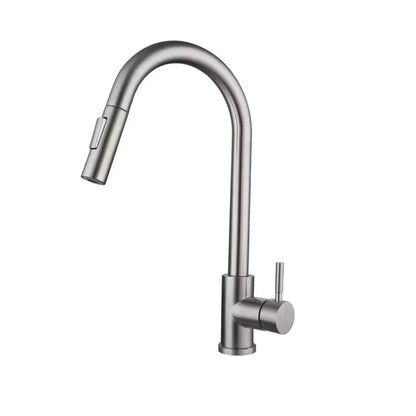 Black Kitchen Faucet Flexible Pull-out 2-mode Nozzle Cold and Hot Mixed Faucet Stainless Steel Faucet