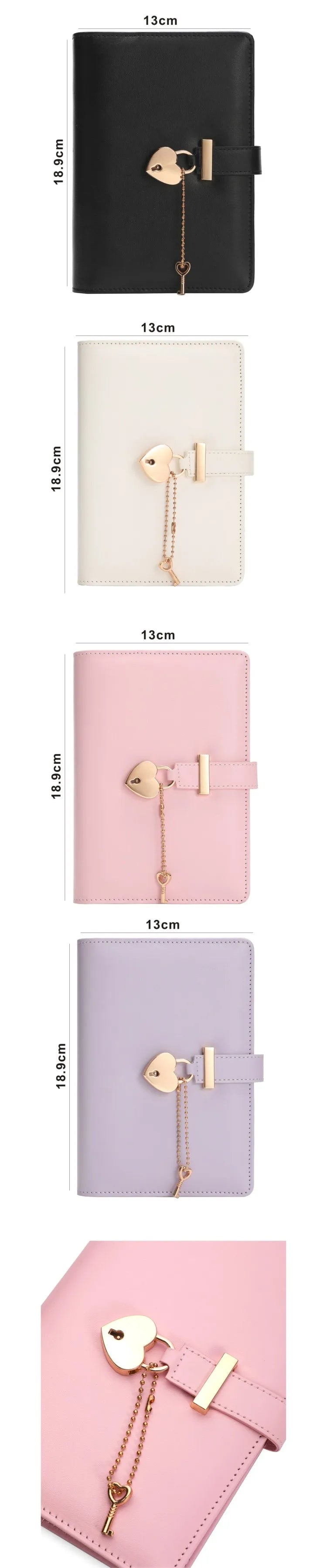 Fashionable And High Appearance, Girlish Love Keychain A6 Pu Leather, Business Minimalist Notebook