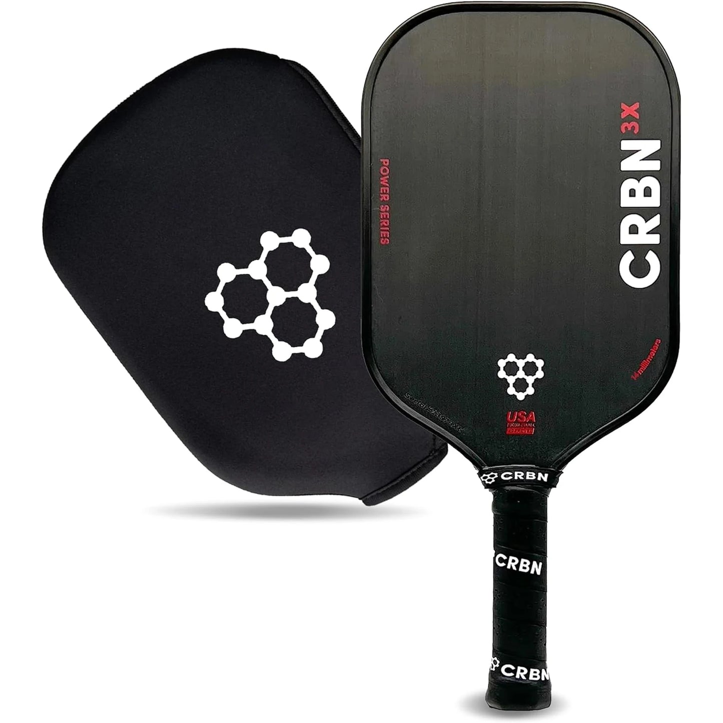 CR-BN 3X Power Series 16mm Pickleball Paddle T700 Toray Carbon Fiber Surface Hybrid Paddle Increased Power & Feel USAPA Approve