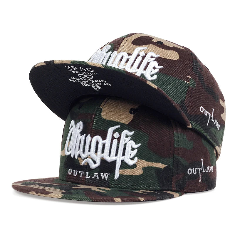 1 Pcs Fashion Fastball CAP Thuglife Embroidery Hiphop Baseball Cap Snapback Hat Adult Outdoor Casual Sun Casual Bone Adjustable