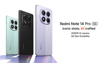 Global Version Redmi Note 14 Pro 5G Smartphone MediaTek Dimensity 7300-Ultra 200MP AI Camera 5110mAh 6.67" AMOLED 45W Charging