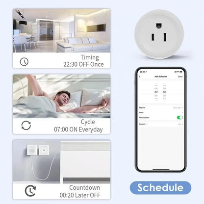 Tuya Smart Wifi Plug US Standard Wireless Outlet 10A Remote Control Smart Home Appliances Work With Alexa Google Home