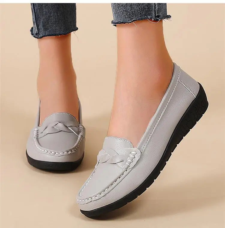 Women Flats Genuine Leather Fashion Tenis Flat Shoes Moccasins Women Shoes Slip On Women's Shoes Oxford Plus Size Zapatos Mujer