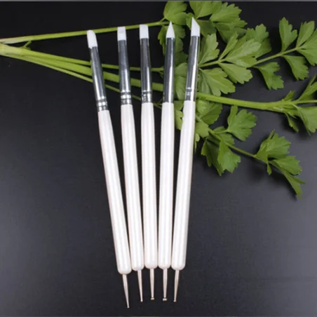 New 6 Colors 5Pcs/Set Stainless Steel Two Head Sculpting Polymer and Soft Pottery Clay Tool Silicone Modelling Art Shaper Tools