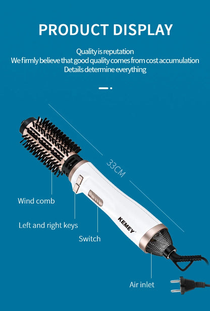 Kemei KM-8020 Adjustable Multifunctional Electric Hair Dryer Curling Comb Temperature Fast Heating Seche Cheveux Professionnel