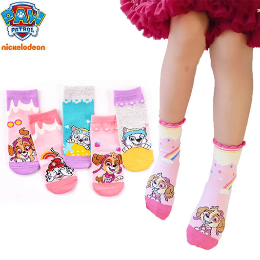 5 Pairs/Lot Genuine Paw Patrol Kids Soft Cotton Socks Boy Girl Baby Warm Sock For Autumn SPRING 2-8 Years Children Cartoon Sock