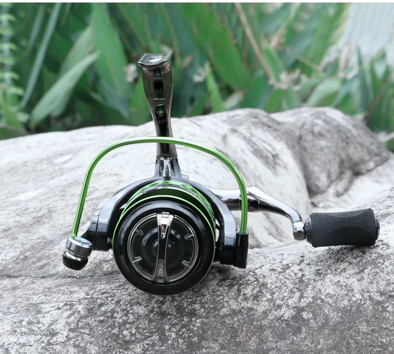 2024 New All-Metal Black Green Fishing Reel Freshwater Seawater Dual Use Max Drag 12Kg Spinning Reel Durable Carp Fishing Tackle