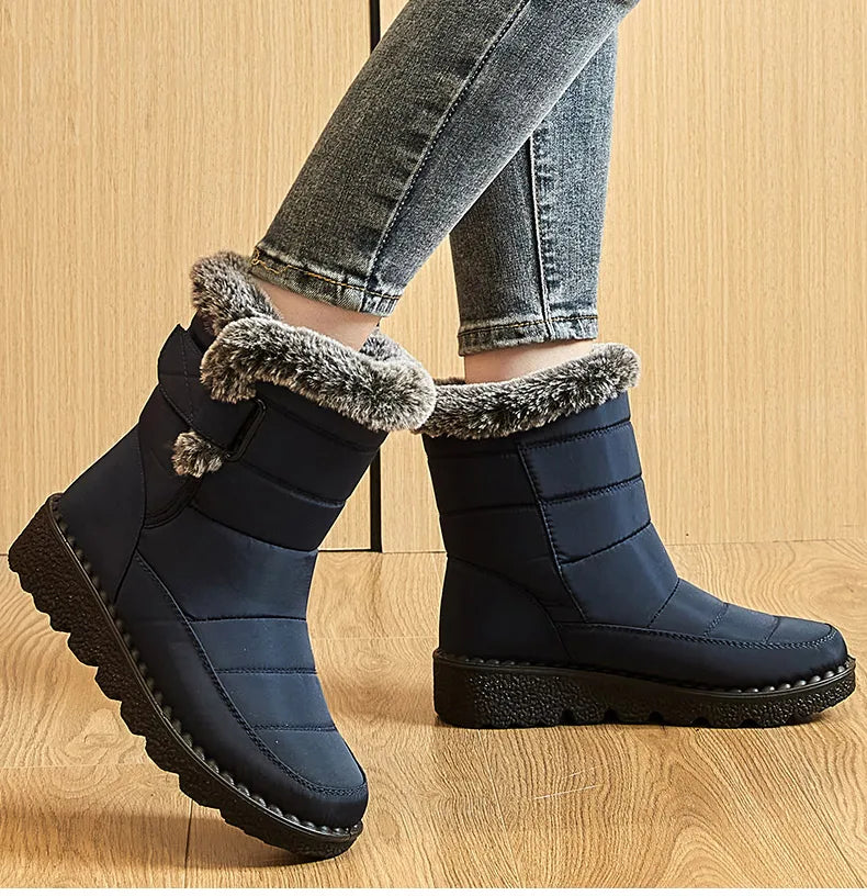 Women's Boots 2024 Trend Winter Shoes For Woman Winter Boots Ankle Low Heels Botas Mujer Waterproof Snow Boots With Fur Shoes