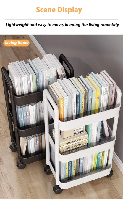 Mobile Storage Rack Trolley Kitchen Organizers And Storage Rack Household Bathroom Cart Multifunctional Multi Storey Bookshelf