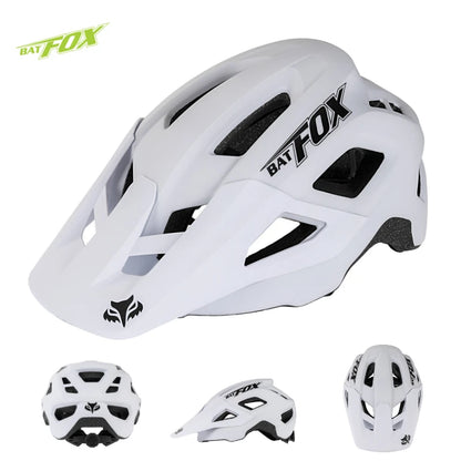 Batfox Ultralight Mountain Bike Helmet DH Downhill MTB Integrally-molded Bicycle Cycling Helmet Sun Visor Safety Cap Men Riding