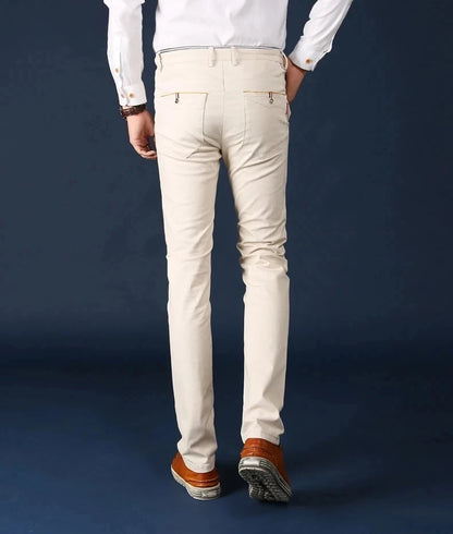 6 Colors Fashion Mens Slim Fit Casual Pants Korea Style Business Work Trousers All-match Mens Midwaist Straight Casual Pants