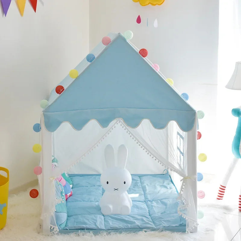 Kids Tents Baby Play House Children Toy Tent 1.35M Wigwam Folding Girl Princess Castle Child Room Decor Birthday Christmas Gifts