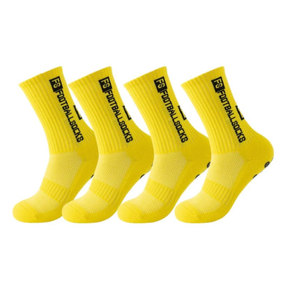 4Pairs/Lot FS Football Socks New Style Round Silicone Suction Cup Grip Anti Slip Soccer Socks Sports Men Baseball Rugby Socks