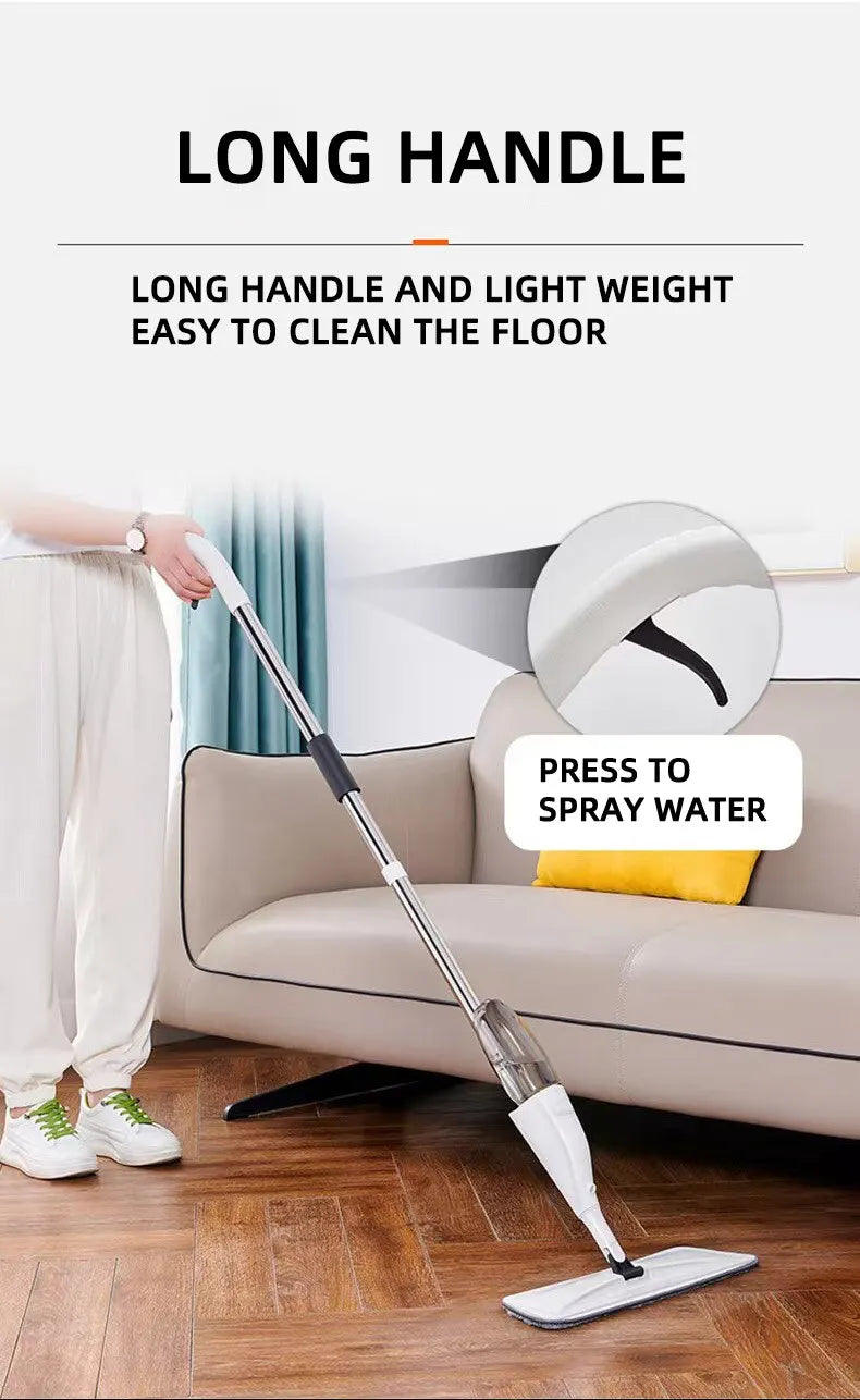 Household Disposable Mop Wet and Dry Lazy Person Spray Mop Replaceable and Reusable Microfiber Pad 1pc